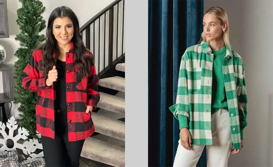 shacket outfit ideas Buffalo plaid shacket